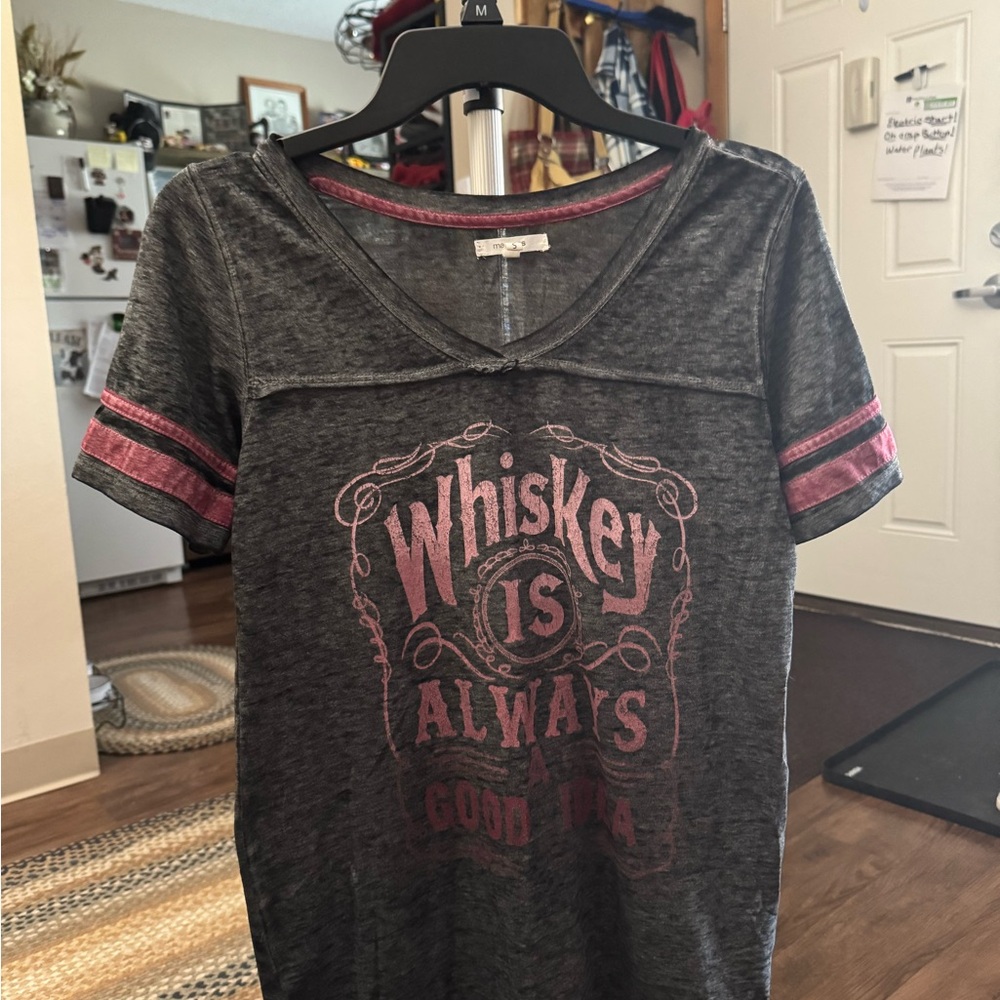 Maurices Gray and Pink Graphic Tee